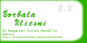 borbala ulicsni business card